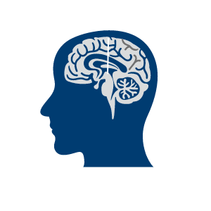 Diagram showing a lead implanted in the brain.