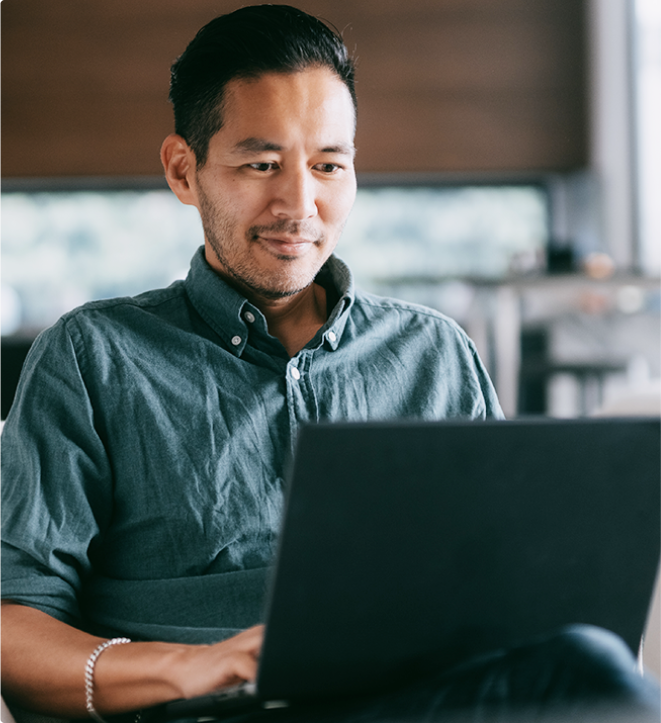 Man working on a computer