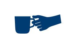 Icon of a hand holding a mug.