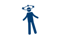 Icon of a dizzy person.